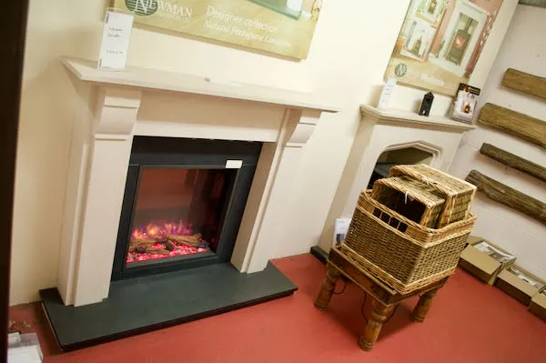 Fireplaces on display in our showroom